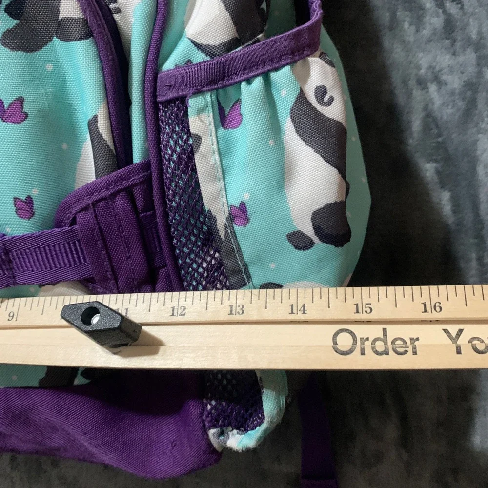 Pottery Barn Kids Backpack Unisex Kids Mackenzie Panda Bear Teal Purple Flaw